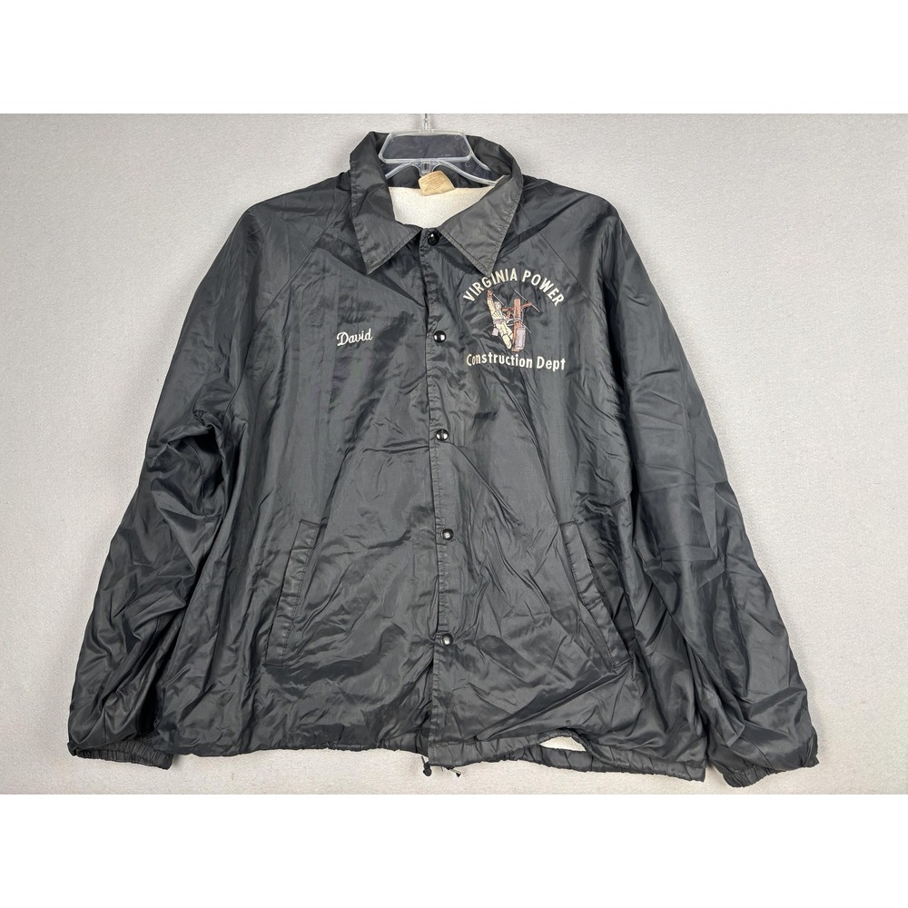 Vintage Auburn Sportswear Jacket Mens 2XL Black Virginia Power Lined Windbreaker